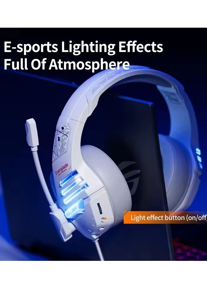 Plextone Plextone Wired Over Ear Headphones Support All Mobiles Type C RGB G700 Best Seller with Microphone for PS4 PC White  - Image 4