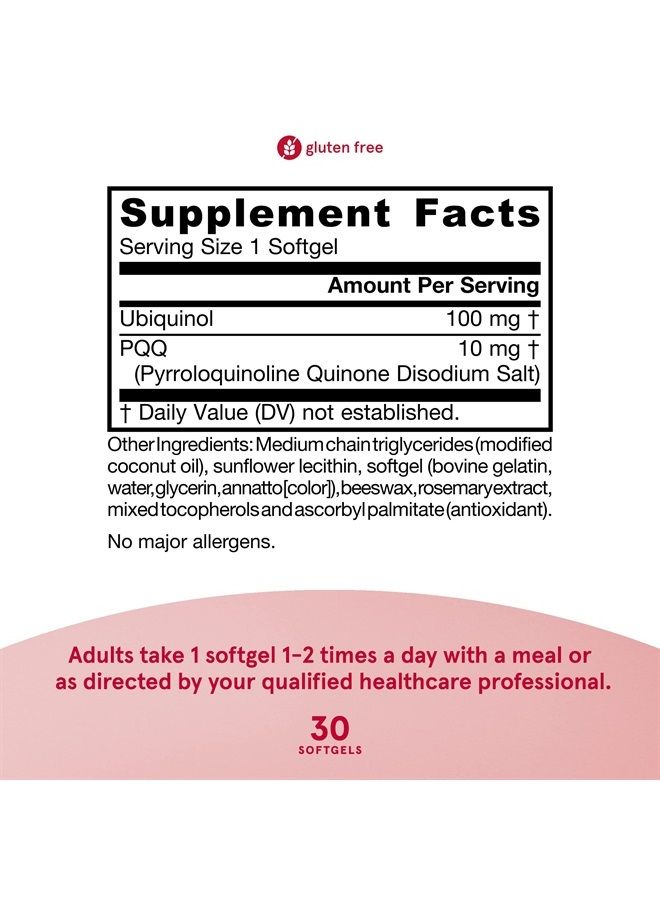 jarrow formulas QH-Absorb + PQQ - 30 Softgels - Dietary Supplement Supports Mitochondrial Biogenesis, Energy Production & Cardiovascular Health - Up to 30 Servings - Image 2