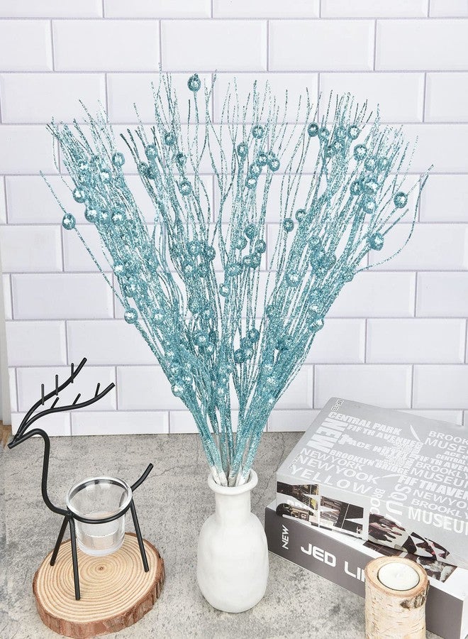 مجموعة Lvydec من 22 قطعة من أغصان التوت اللامعة لعيد الميلاد، 17 بوصة، أغصان صناعية لتزيين شجرة عيد الميلاد، إكليل عيد الميلاد، الحرف اليدوية، ديكور العطلات والمنزل (أزرق) - Image 5