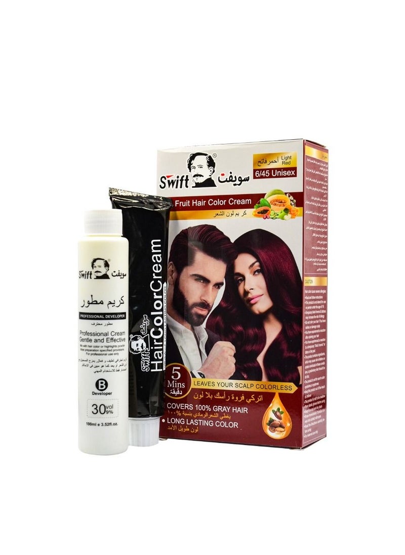 Swift Mix Fruit Hair Color Cream Light Red 6/45  - Image 1