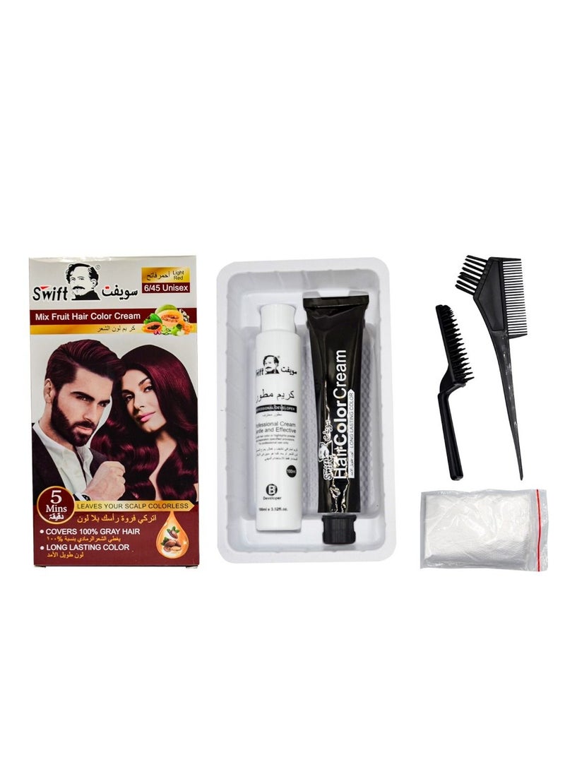 Swift Mix Fruit Hair Color Cream Light Red 6/45  - Image 2