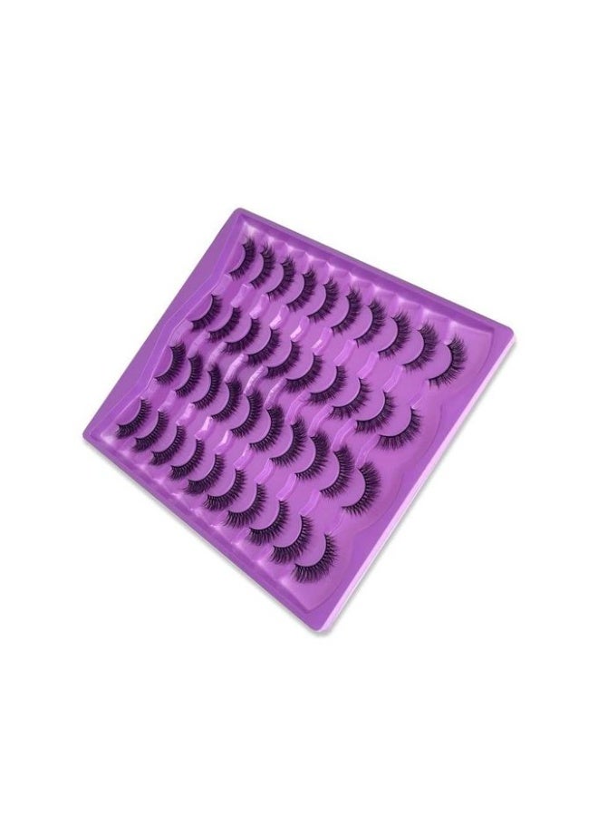 10 Pairs 3D Faux Mink Eyelashes Value Pack - Fluffy Wispy Long Fake Lashes Set, Natural Thick Cross-Criss Eyelash Kit - Image 1