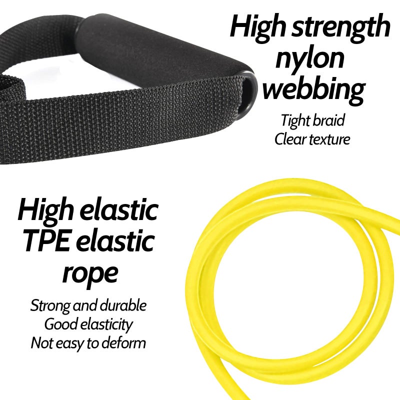 Rhinenet 3PCS Resistance Bands with Handles Strength Bands Exercise Bands Set with Handles Elastic Bands Workout Bands for Working Out Strength Training Muscle Toning Door Anchor and Workout Guide - Image 5