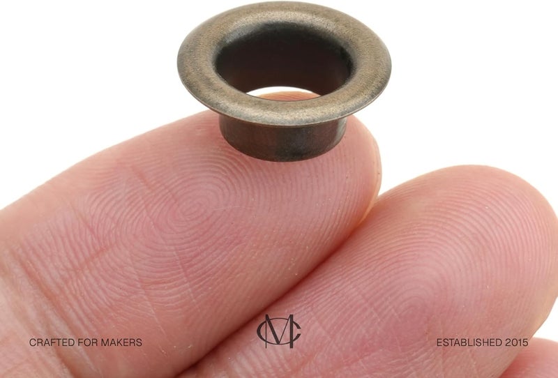 CRAFTMEMORE 3/16" (5MM) Hole Size 100 Sets Antique Brass Bronze Metal Grommets Eyelets with Washers for Bead Cores, Clothes, Leather, Canvas (Antique Brass) - Image 3