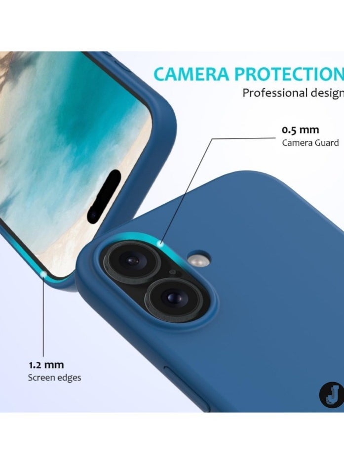 JAJEEK غطاء TPU أزرق غير لامع يناسب آيفون 16 - غطاء خلفي ناعم ومرن لحماية أنيقة - Image 2