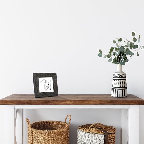 CORE ART 4x4 Picture Frame, Handmade Wood Rustic Black Photo Frame Set of 2, High Definition Semi-tempered Glass Wall or Tabletop Display - Image 5