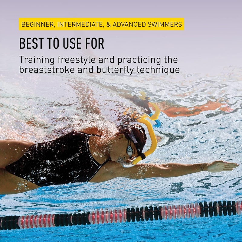 FINIS Freestyle Center-Mount Swimming Snorkel , Yellow, Adult - Image 5