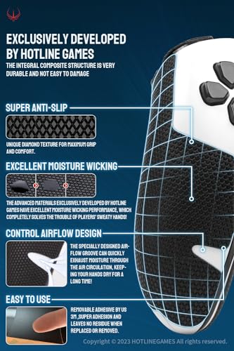 HOTLINE GAMES HOTLINEGAMES Controller Grips Compatible with PS5 Dualsense Edge, PlayStation 5 Controller Accessories, Skin Kit, Anti-Slip Grip Tape, Sweat-Absorbent, Easy to Apply (Handle Grips+Buttons+Triggers) - Image 3