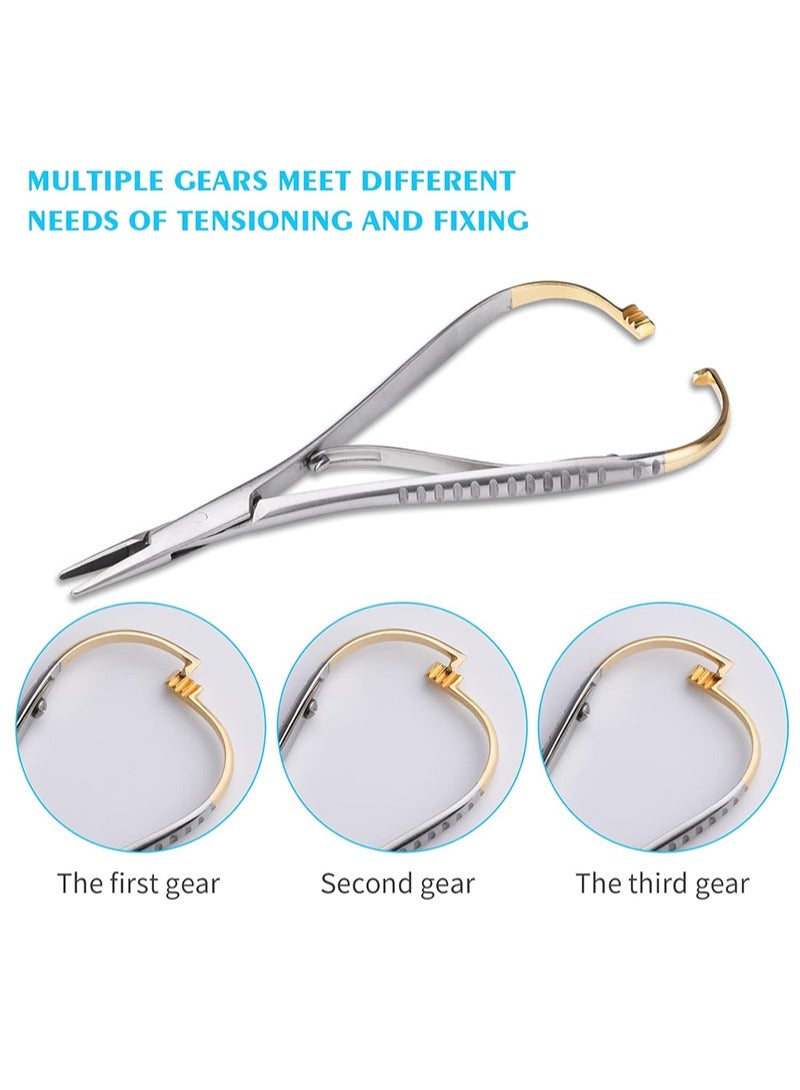 هالونهي كماشة وضع الرباط المرن بطول 14 سم، وحامل إبرة، وفاصل الرباط، وأدوات تقويم الأسنان المرنة - Image 3