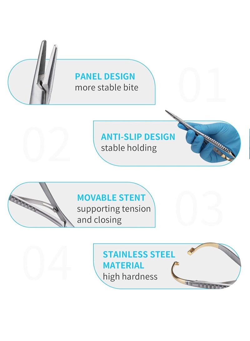 هالونهي كماشة وضع الرباط المرن بطول 14 سم، وحامل إبرة، وفاصل الرباط، وأدوات تقويم الأسنان المرنة - Image 4