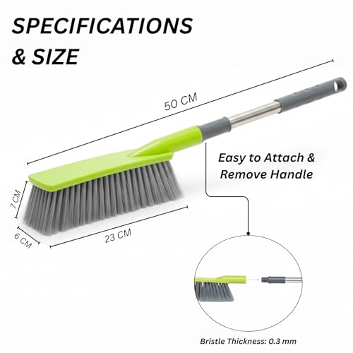 Solitude Multipurpose Long Handle Dust Cleaning Brush for Sofa, Carpet, Bathroom, Floor, Mats and Household Upholstery Cleaning - Image 3