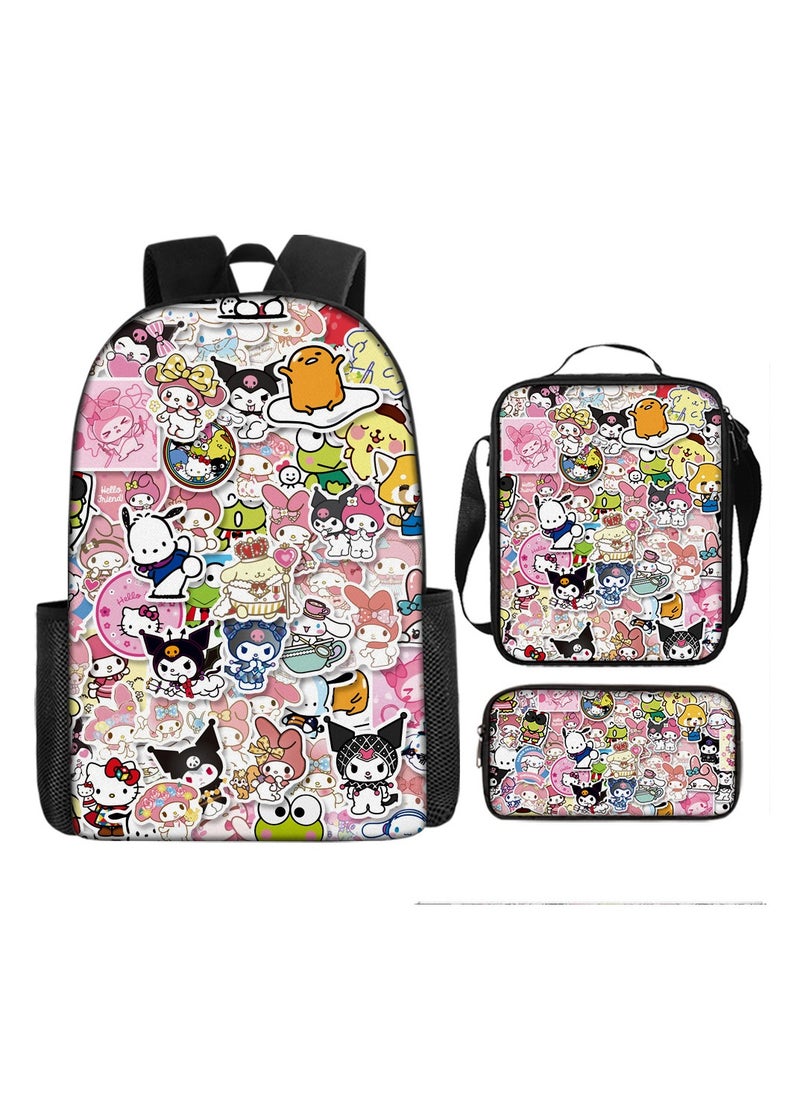 Generic - Cartoon anime backpack for primary and secondary school students, large capacity casual lightweight backpack, cartoon shoulder bag, pencil case, pencil case, and pencil case - Image 1