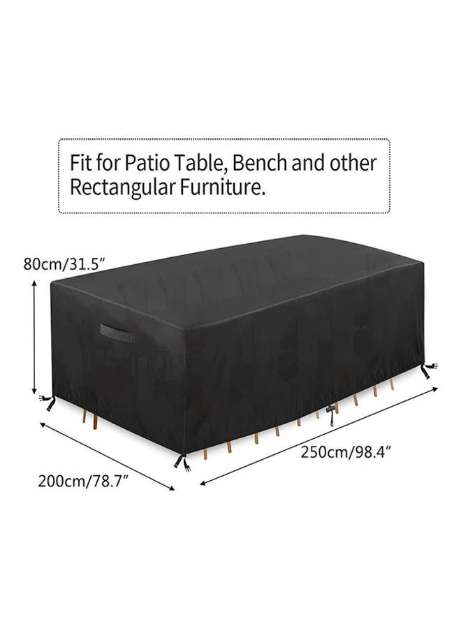 Cuboid Patio Furniture Set Cover Black 250x200x80cm - Image 2