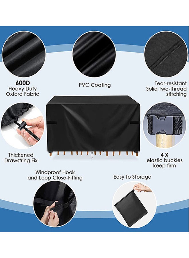 Cuboid Patio Furniture Set Cover Black 250x200x80cm - Image 3
