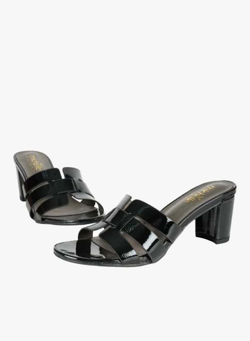 Michelle Morgan Black 092-3038 Michelle Morgan Ladies Block Heel Sandals 413RJ191 Black for Women | Best Price UAE