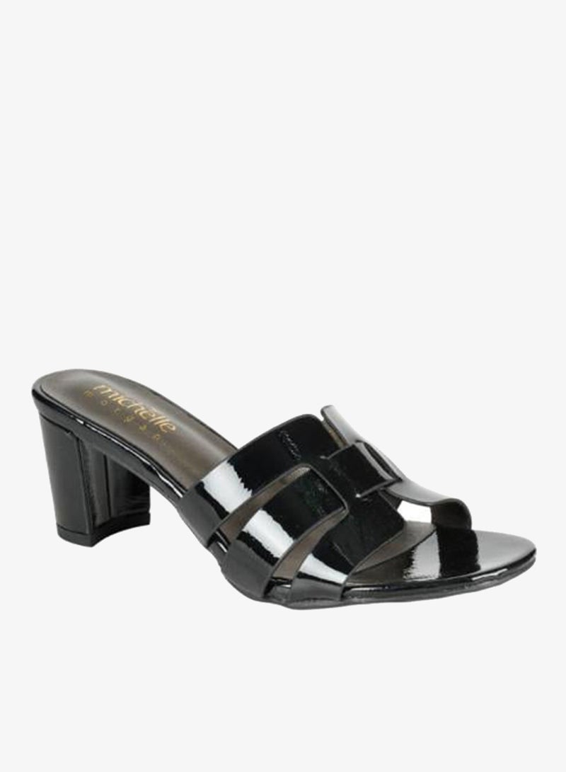 Michelle Morgan 092-3038 Michelle Morgan Ladies Block Heel Sandals 413RJ191 Black - Image 2