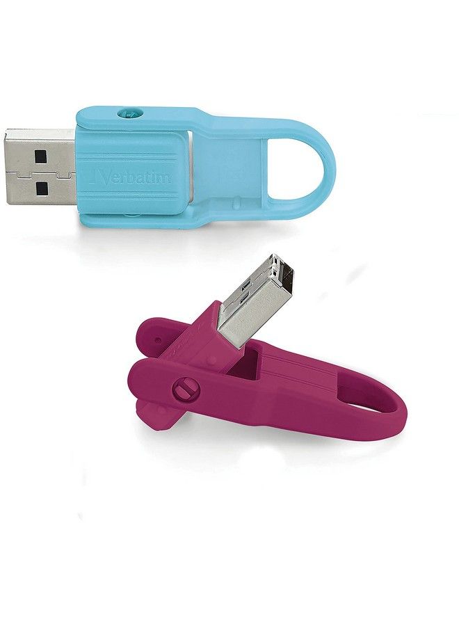 VERBATIM 16Gb Store ‘N’ Flip Usb Flash Drive 2Pk Berry Blue (70377) - Image 2