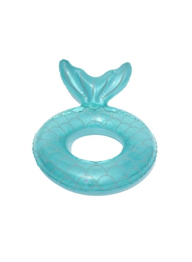 Cross Border Ins Thickened Cyber Celebrity Mermaid Inflatable Swimming Ring Adult PVC Inflatable Swimming Ring Swimming Underarm Ring-Color:Mermaid Blue Swimming Ring-Specifications:90#  - Image 1