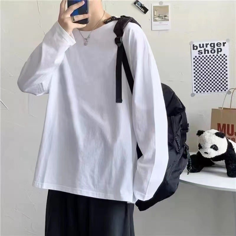 Autumn Long-Sleeved T-Shirt Men'S Trendyy Brand Handsome Loose Personalized Printed T-Shirt Hong Kong Style Trendyy Versatile Top - Image 1