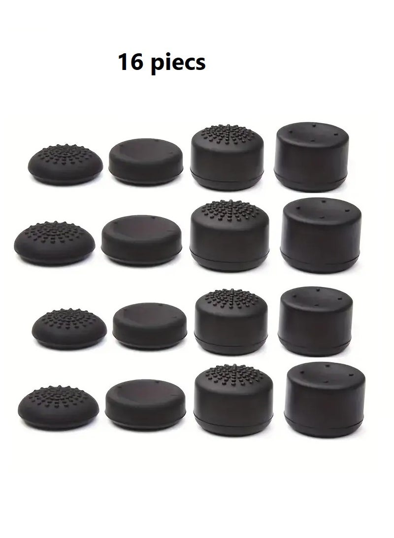 2 Sets of Thumb Grip Covers Compatible with PS3/PS4/PS5/XBOX 360/XBOX ONE Controllers - 2 Sets of 8 Pieces (16 Pieces) - Black  - Image 1