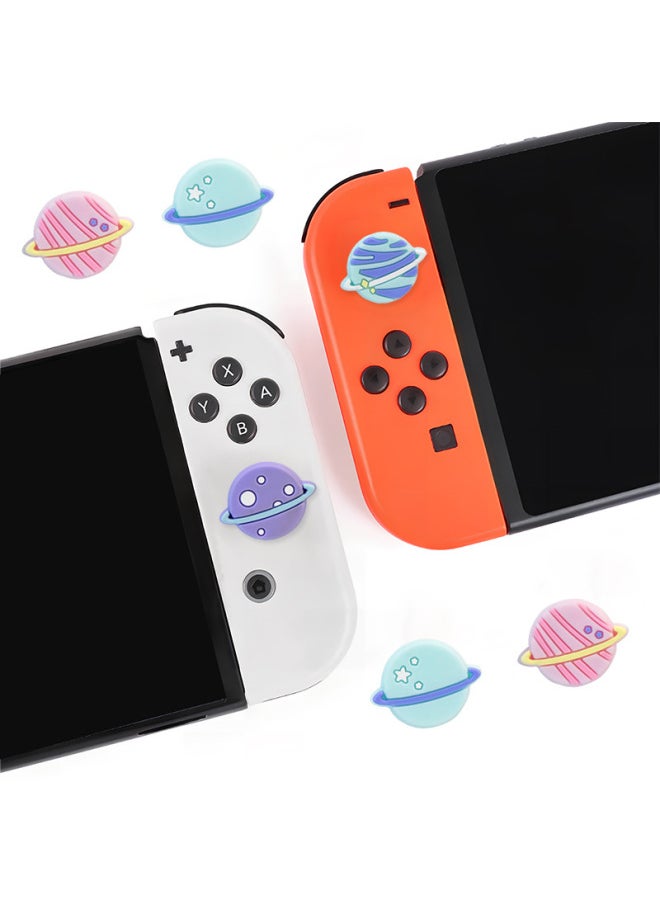 Generic - Suitable For Nintendo SWITCH Rocker Protective Cap Colorful Planet Surround Theme Silicone Rocker Cap Non-slip-Product Color:Four Combinations - Image 1