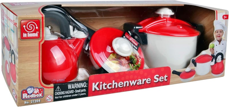 Redbox Kitchenware Playset with Kettle, Saucepan, and Pressure Cooker - Image 3