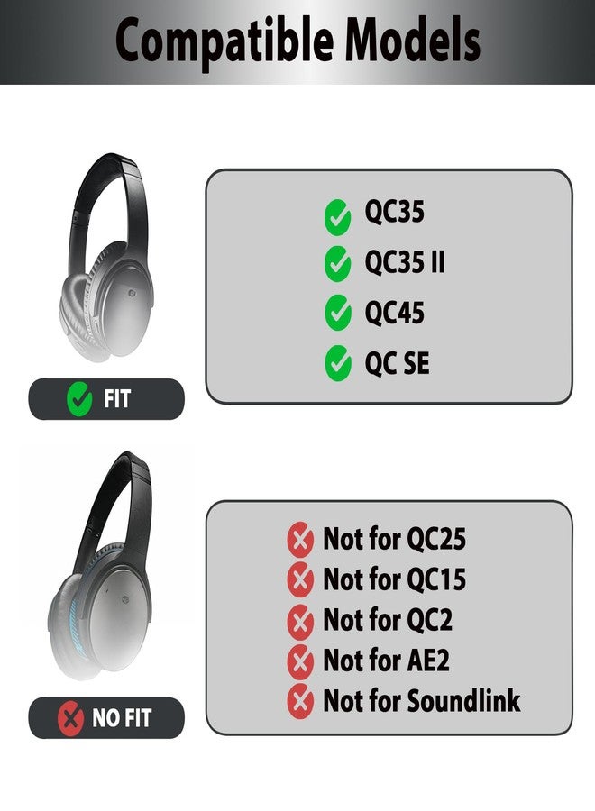 Adhiper Headband Replacement for Bose QuietComfort QC35, QC35 ii, QC45, QC SE Headphones, Headband Cushion Pad Cover Features a Snap-on Design for Easy Installation Without Soldering - Black - Image 2