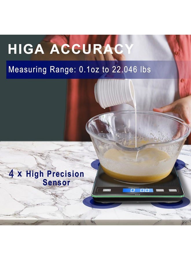 hito Food Scale 22lb Digital Kitchen Scale Rechargeable Waterproof Weight Grams and oz 1g/0.1oz Precise, for Weight Loss, Cooking and Baking, Black - Image 5