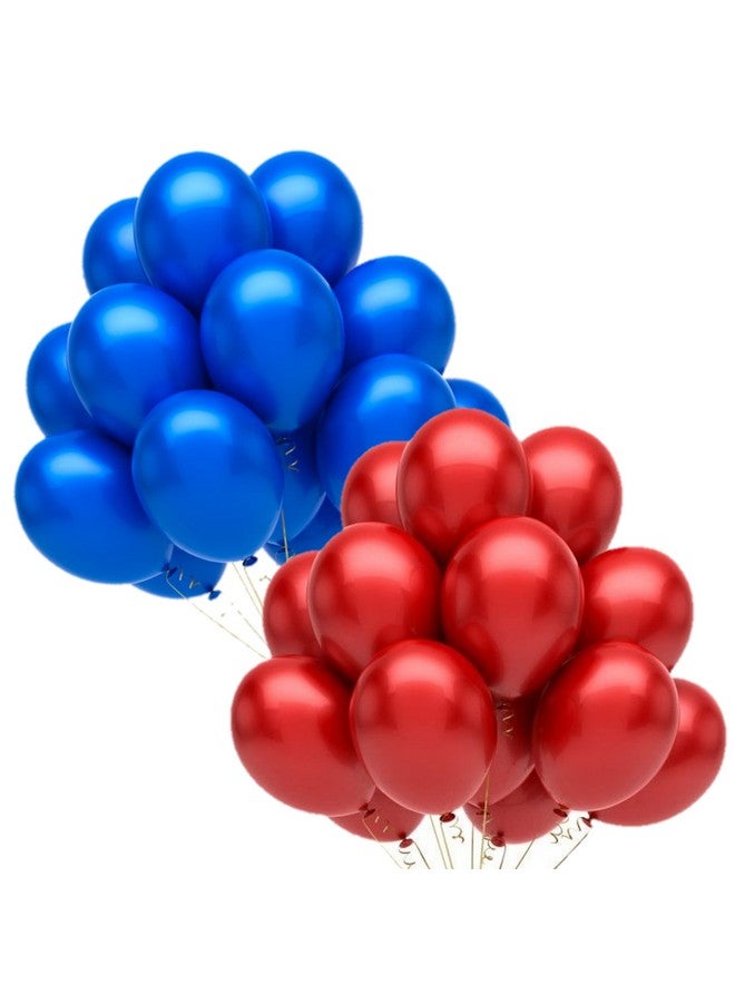 DUL DUL Dark Blue / Red Color Metallic latex balloons for birthday/Party decoration 200 Pcs -Combo metallic balloons pack of 100 pcs Dark Blue - 100 pcs Red Color Balloons /Baby ShowerTheme party,Combo of (DARK BLUE+RED, 200)
