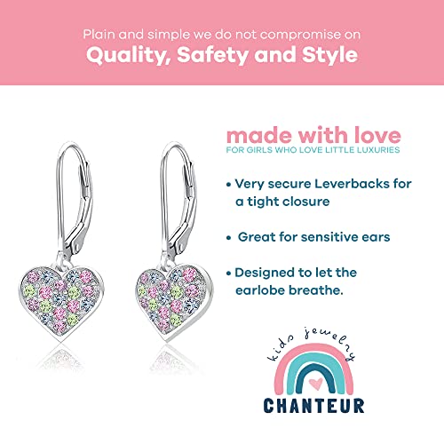 Chanteur Hypoallergenic Earrings For Girls | Leverback Heart Hoop Earrings for Girls | Girl Earrings | Heart Valentine Earrings For Girls | Earrings For Teen Girls | Earrings for Women | Kids Earrings - Image 3