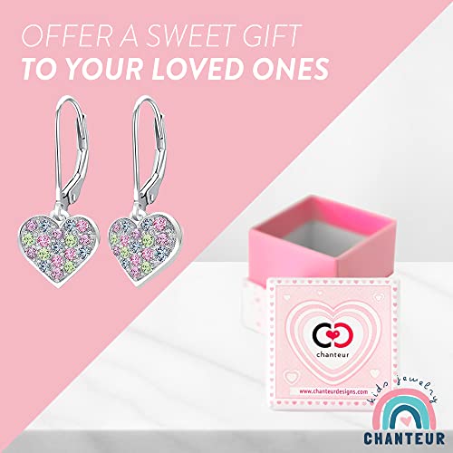 Chanteur Hypoallergenic Earrings For Girls | Leverback Heart Hoop Earrings for Girls | Girl Earrings | Heart Valentine Earrings For Girls | Earrings For Teen Girls | Earrings for Women | Kids Earrings - Image 5