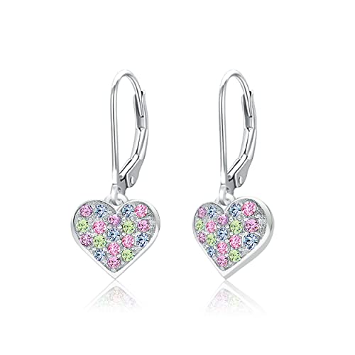 Chanteur Hypoallergenic Earrings For Girls | Leverback Heart Hoop Earrings for Girls | Girl Earrings | Heart Valentine Earrings For Girls | Earrings For Teen Girls | Earrings for Women | Kids Earrings - Image 1