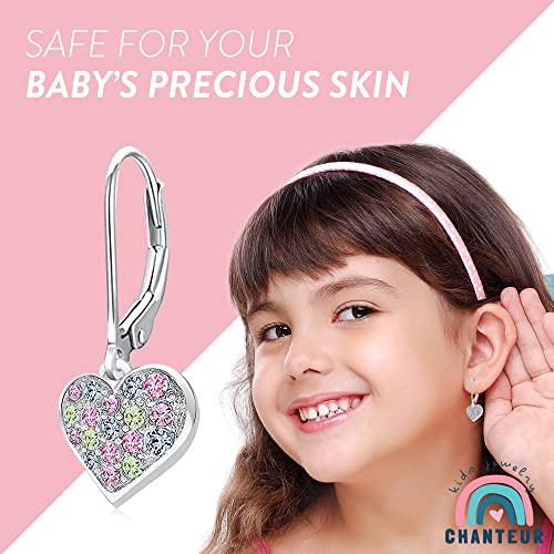 Chanteur Hypoallergenic Earrings For Girls | Leverback Heart Hoop Earrings for Girls | Girl Earrings | Heart Valentine Earrings For Girls | Earrings For Teen Girls | Earrings for Women | Kids Earrings - Image 2