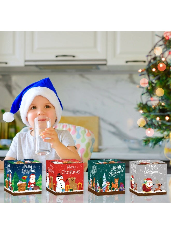 صناديق عيد الميلاد، 6 صناديق عيد الميلاد، صناديق ورقية للحلويات، للحفلات، المدرسة، الفصل - Image 2