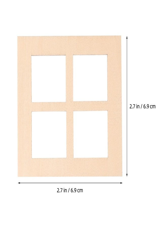 SUPVOX 10Pcs Dollhouse Windows, Miniature Wooden Window Frames, 1:12 Scale DIY Doll House Accessories for Decoration, 2.71 X 2.71 X 0.07 Inch - Image 4