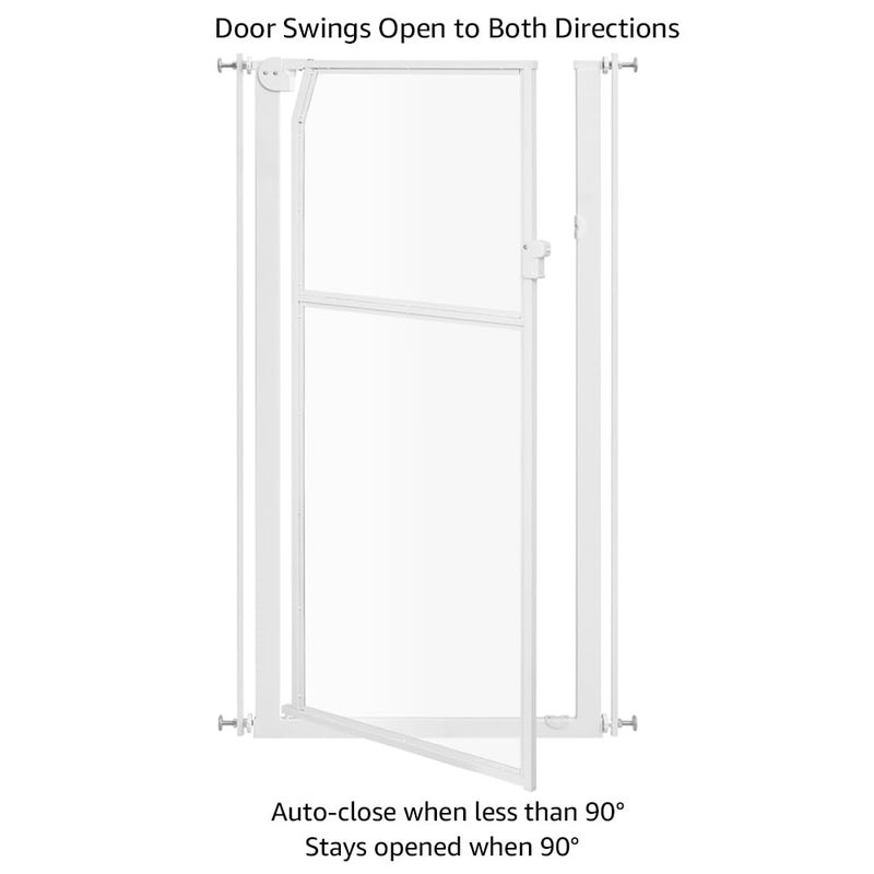 unipaws 56" Extra Tall Pet Gate, Clear Transparent Tall Cat Gate, 29.5-33.5" Wide No Drilling Pressure Mounted Dog Gate for Doorway, Hallway, Stairs, White - Image 5