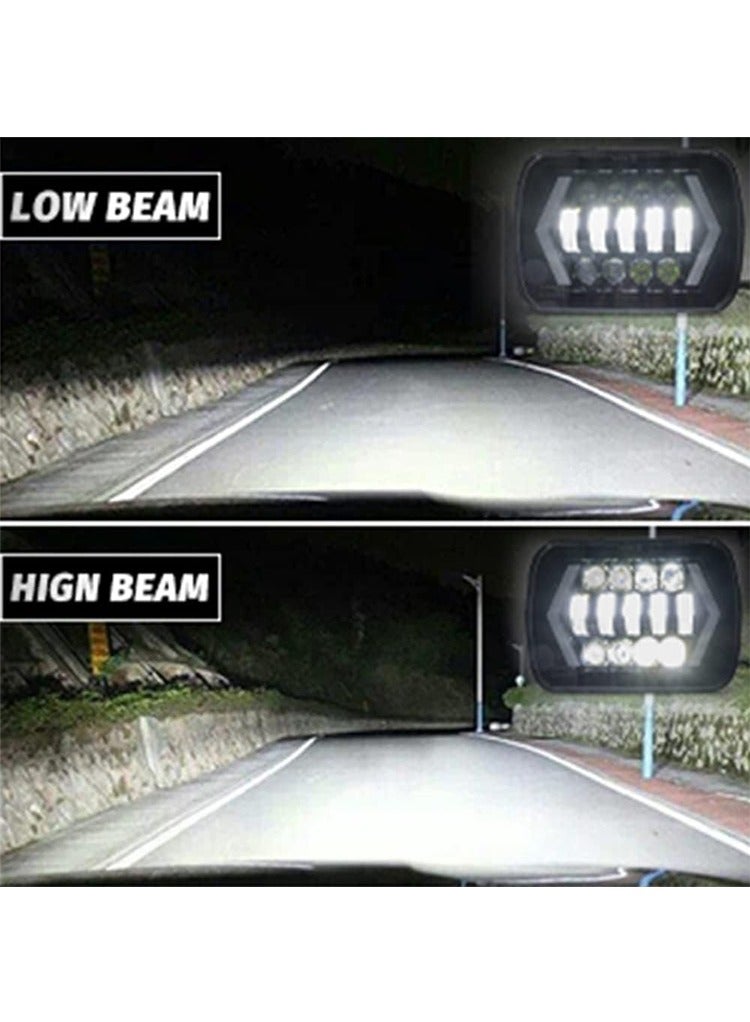 MR.SMART Mr Smart 7-inch LED Headlights, DRL with Turn Signal, High/Low Beam, Arrow Halo Design, Black, Set of 2  - Image 3