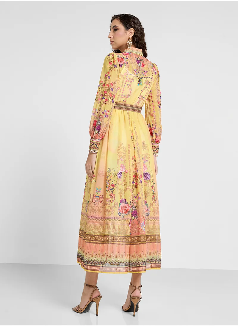 Khizana Abstract Printed Dress