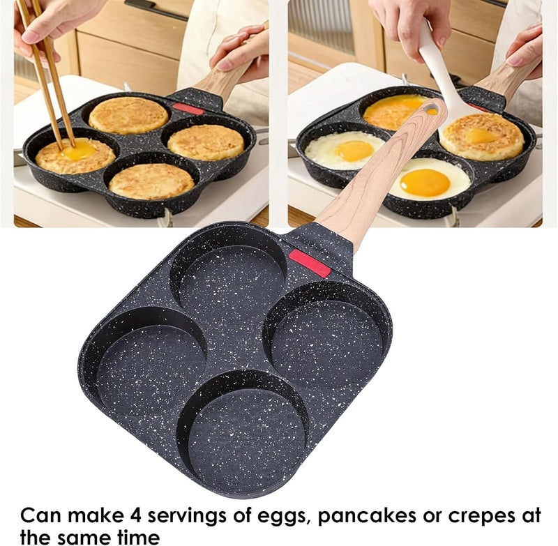 RiToEasysports Nonstick Frying Pan, Stone Coated 4 Cup Omelette Skillet for Gas Stove Cooking, for Home Chefs Families Making Eggs Pancakes Crepes Breakfast - Image 4