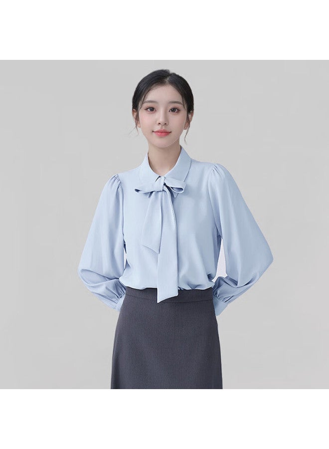 Teluoman 1 Wear 2 بلوزة بياء مع رباط قابل للفصل، ملابس نسائية محترفة بأكمام طويلة، قميص رسمي، بلوزة للمقابلات - Image 1