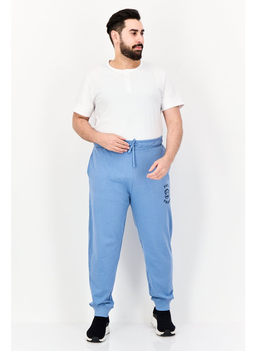 Paul Frank Men Regular Fit Brand Logo Jogger Pants, Light Blue  - Image 4