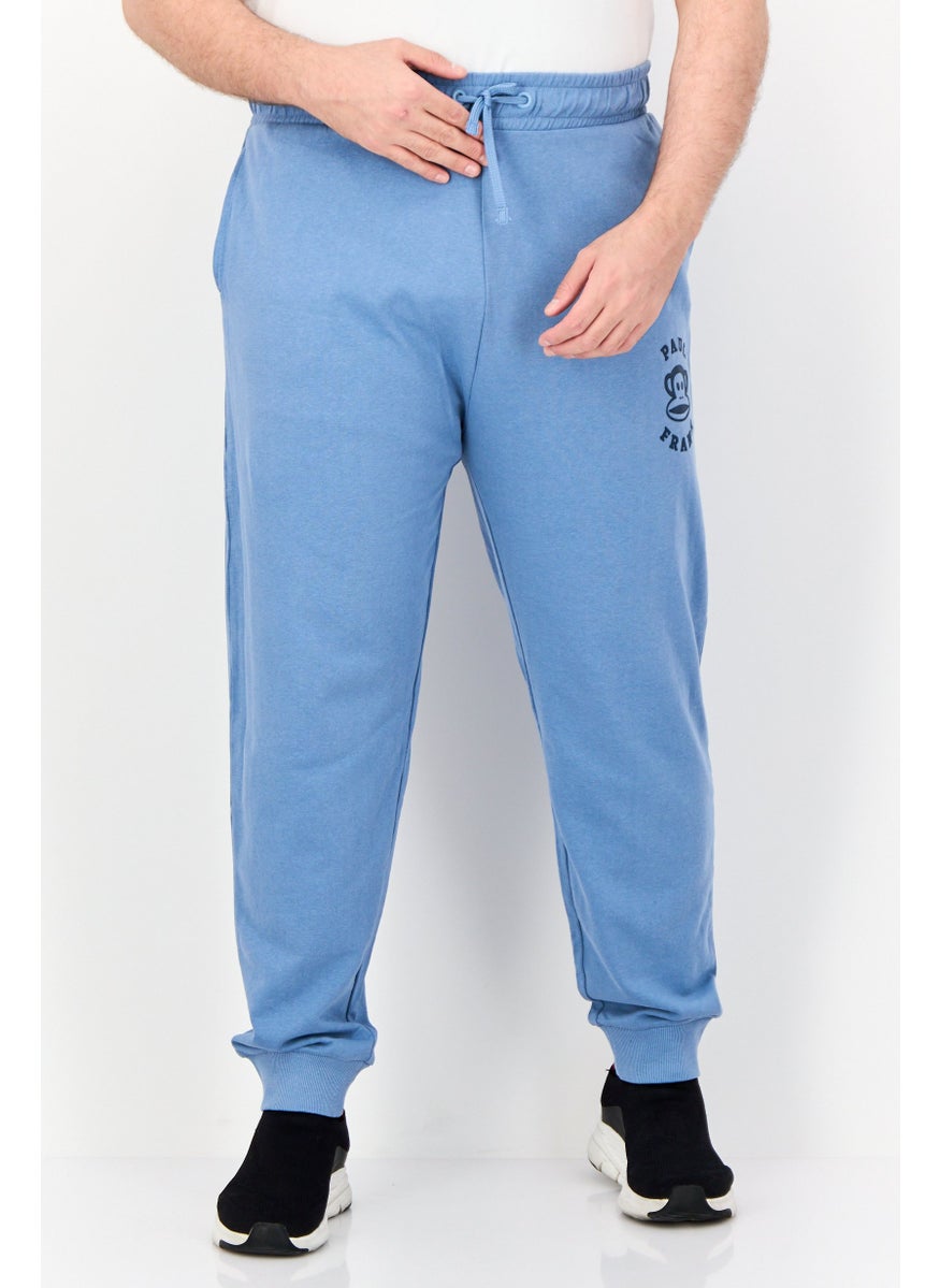 Paul Frank Men Regular Fit Brand Logo Jogger Pants, Light Blue  - Image 1