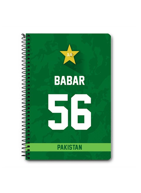 Designer A5 Spiral Notebook Memo Notepad Journal  Player - Babar Azam, Jersey Number -56 (With Logo)