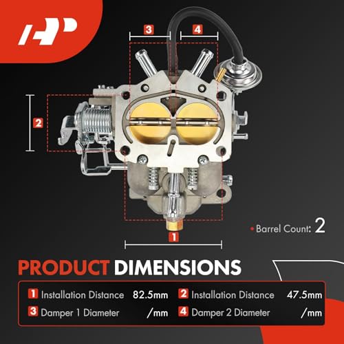 A-Premium كربوراتير A-Premium ذو أسطوانة مزدوجة متوافق مع دودج كرايسلر 318 1967-1980 5.2L، بليموث 1966-1973 مع محرك -273-318، استبدال# A610، EA-8871-12422، خنق ميكانيكي - Image 3