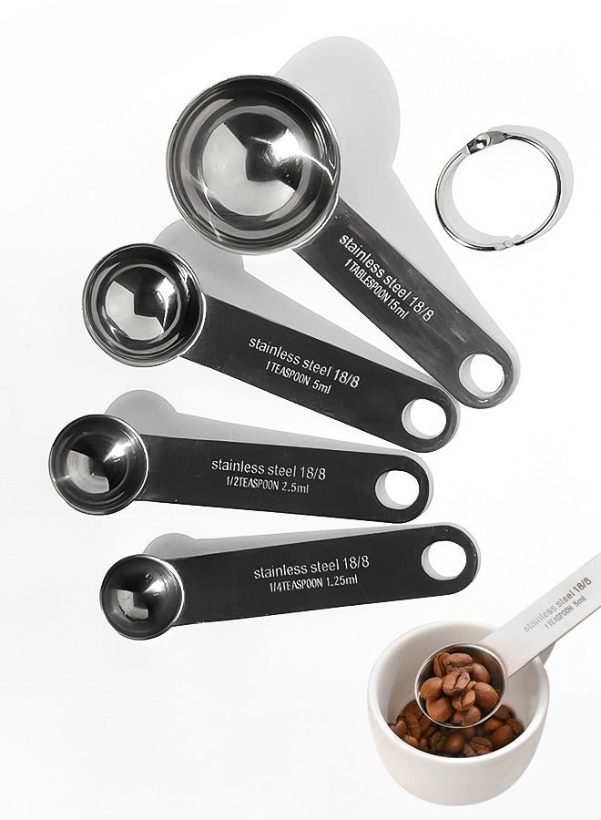 Morlife Stainless Steel Measuring Spoons Swing Tag Set of 4 - Image 1