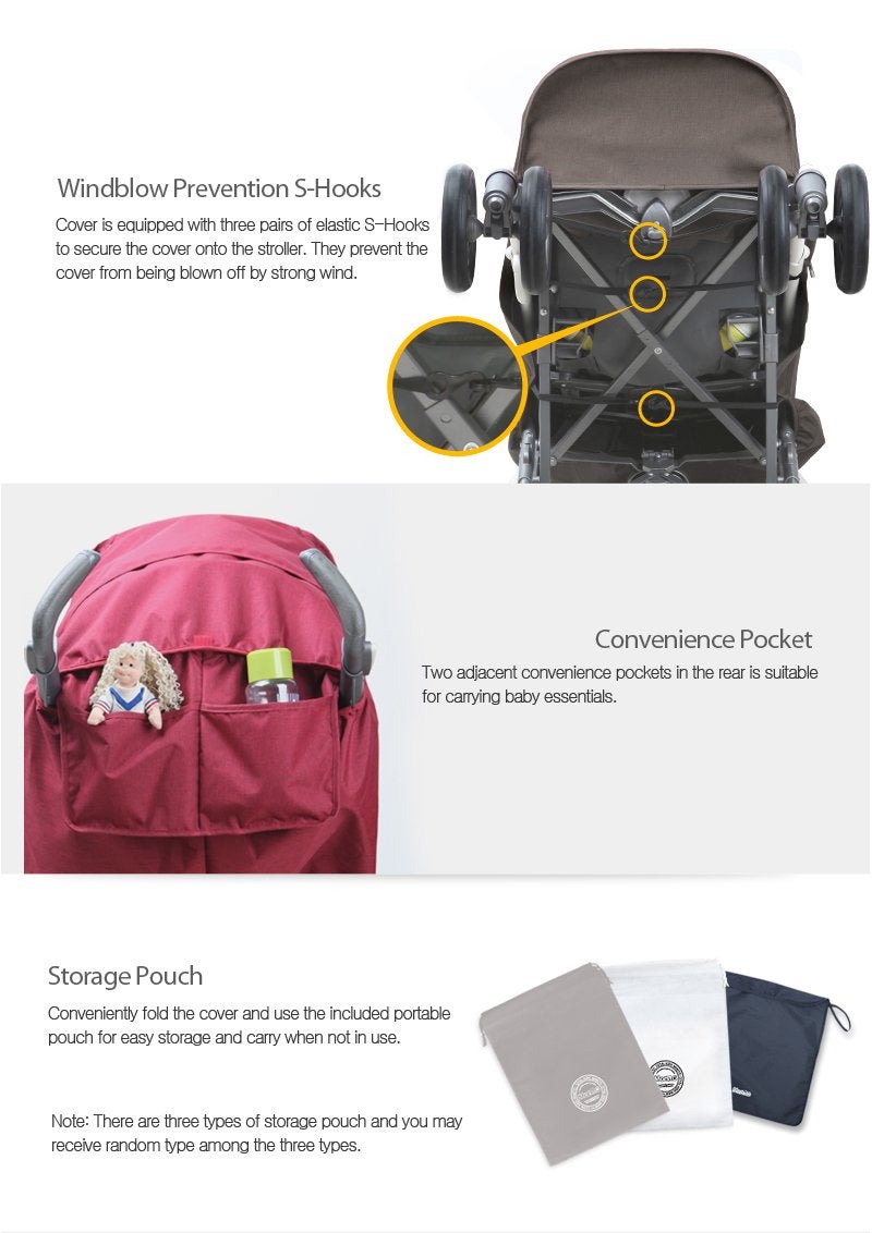 Manito Melange Alpha Stroller Weather Shield (Black Grey) - Image 2