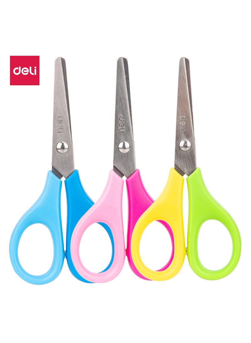 Deli ED60100 School Scissors Assorted Colours – 115mm – ideal for children's craft and school use - Image 1