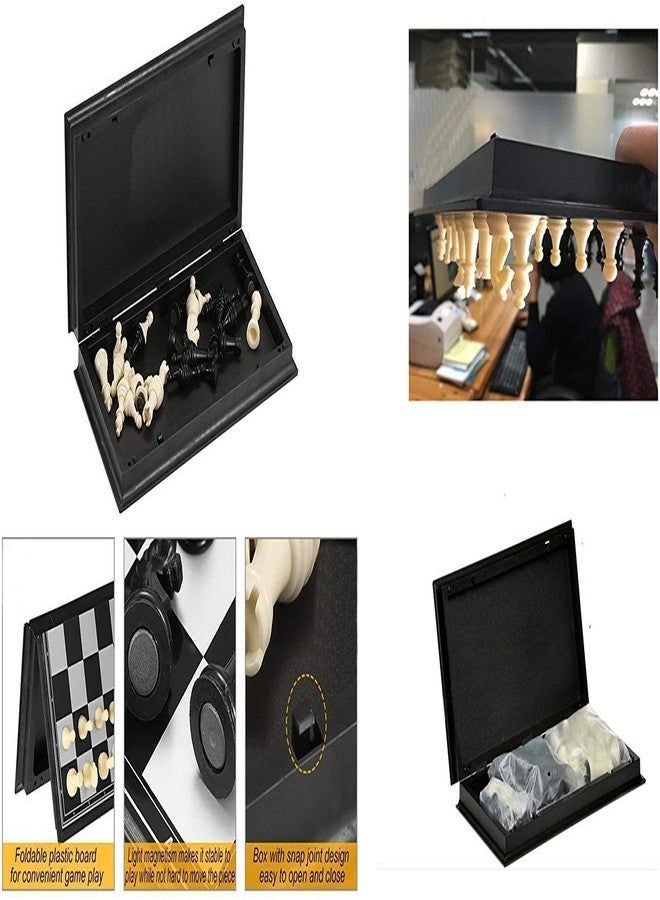 LONGMIRE Magnetic Educational Toys Travel Chess Set with Folding Chess Board Prefect Gift for Kids and Adults Multicolor (Black) - Image 3