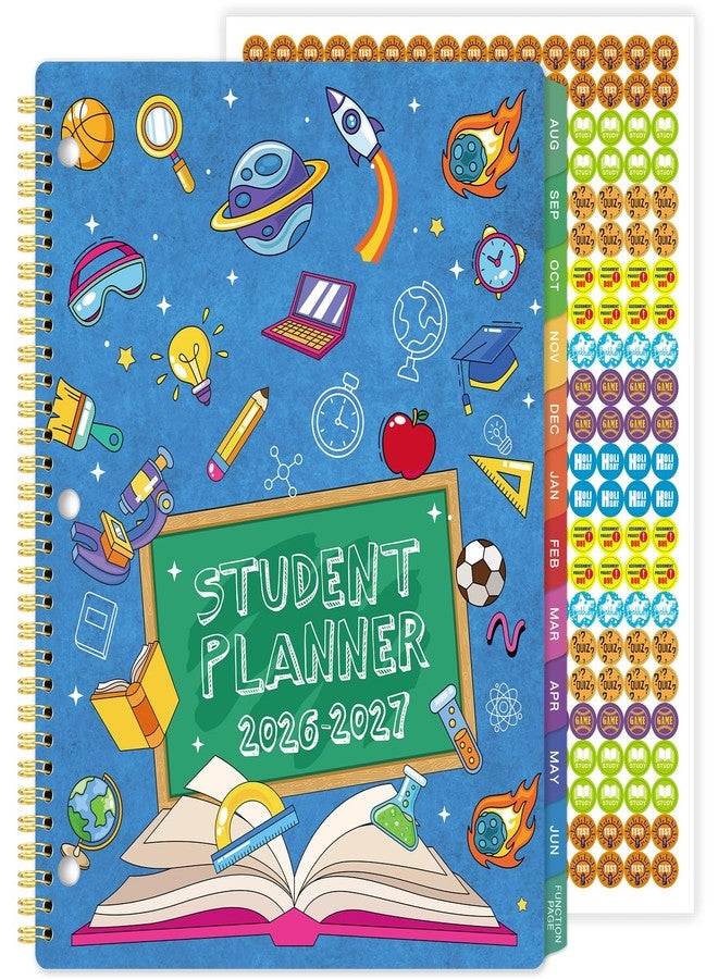 Journaltastic Student Planner 2026-2027 - Student Planner, School Planner 2026-2027, August 2026 - June 2027, 8.5" x 11", 26-27 Academic Planner with 3-Hole Punched, Colourful Monthly Tabs & Stickers, Calendar for Middle or High School - Image 1