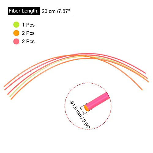 MECCANIXITY Fiber Optic Rods PMMA 1.5mmx20cm for Sight Filament Red, Green, Orange 1 Set Pack of 5 - Image 2